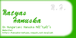 matyas hanuska business card